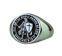 LKBEADS Armadura de oro en plata de ley 925 | Anillo bañado en plata | Anillo de sello redondo de 16 x 16 mm | Tallas de banda: EE. UU. 5-12,5 | LKDR_0817