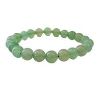 LKBEADS Aventurina verde natural de 8 mm | Piedra redonda de corte liso | Piedra de color verde | Pulsera elástica energética | Pulsera curativa | Joyería hecha a mano | LK_WOSB_00686_8