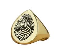 LKBEADS Bonito anillo de cebra en forma de pera | Plata de ley 925 bañada en oro | Joyería de regalo, anillo de sello de estilo vintage, joyería hipoalergénica hecha a mano. |LK_PDR_01186_7.5