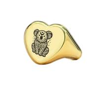 LKBEADS Bonito anillo de koala con forma de corazón | Plata de ley 925 chapada en oro | Joyería de regalo, anillo de sello de estilo vintage, joyería hipoalergénica hecha a mano. |LK_PDR_01126_10