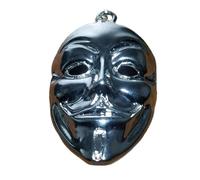 LKBEADS Colgante de acero inoxidable con forma de máscara de Guy Fawkes de 58 x 38 mm, chapado en plata, hecho a mano para hombres y mujeres, símbolo de poder, joyería con significado