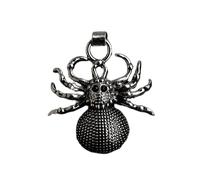 LKBEADS Colgante de araña viuda de acero inoxidable de 35x35 mm, chapado en plata, sin cadena, hecho a mano para hombres y mujeres, símbolo de poder, joyería con significado