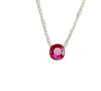 LKBEADS Colgante de rubí natural rosa facetado de 7 mm, redondo, en plata de ley 925, con cadena de cable de 45 cm. Amor, pasión, energía, fuerza, vitalidad, regalo para mujer. gmpd_0530
