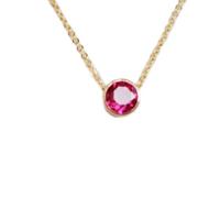 LKBEADS Colgante de rubí natural rosa facetado de 8 mm, redondo, en plata de ley 925, con cadena de cable de 45 cm. Amor, pasión, energía, fuerza, vitalidad, regalo para mujer. gmpd_0528