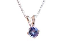 LKBEADS Colgante de tanzanita natural azul liso de 5 mm, redondo, en plata de ley 925, con cadena tipo cable de 45 cm. Transformación, intuición, conciencia superior, espiritualidad | gmpd_0362