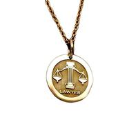 LKBEADS Collar con colgante de abogado de chapado en oro |LK_NLC_00544 | Pequeño amuleto con el símbolo elemental 4 del mar Cáncer Escorpio Piscis joyería de yoga delicado con cadena de 45 cm.
