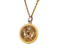 LKBEADS Collar con colgante de brújula y pentagrama de |LK_NLC_00980 | nautical anchor dog tag pendant with 18 inch cable chain maritime sailing ocean jewelry for men women