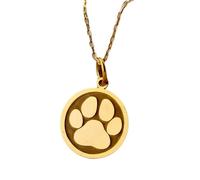 LKBEADS Collar con colgante de huella de pata de color oro |LK_NLC_01236 | charm. simple yogi pendant. gift for her. simple zen dainty delicate everyday jewelry with 18 inch chain