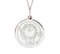 LKBEADS Collar con colgante de león de y 45 cm (18 pulgadas) |LK_NLC_02425 | round landscape disc necklace with 18 inch cable chain gold plated nature inspired jewelry meaningful