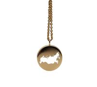 LKBEADS Collar con colgante de mapa de Rusia, plata de ley 925, dije redondo, joyería para hombres y mujeres, cable de 45 cm, regalo de recuerdo de viaje, joyería minimalista con mapa |LKN_MAP_00357