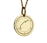 LKBEADS Collar con colgante de moneda grabada con el símbolo del Arcángel Uriel de 24 mm con cadena tipo cable de 45 cm | Plata de ley chapada en oro | Joyería de regalo unisex | LK_PNDN_1780