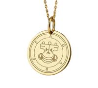 LKBEADS Collar con colgante de moneda grabada del Duque del Infierno de 24 mm con cadena tipo cable de 45 cm | Plata de ley bañada en oro | Joyería unisex | LK_PNDN_0526