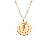 LKBEADS Collar con colgante de rayo de plata de ley 925 |LK_NLC_00855 | engraved flying bird medallion, gold plated pendant with 18 inch cable chain, 1.5mm thick nature inspired