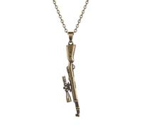 LKBEADS Collar con colgante de rifle de acero inoxidable, cadena de cable de 45 cm, rifle de francotirador, joyería de bronce, accesorio de regalo