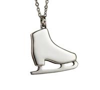 LKBEADS Collar con colgante minimalista 3D de patín de hielo en plata de ley 925, con cadena de cable de 45 cm (18 pulgadas), chapado en plata. Joyería con significado |LKD_3DM_00229