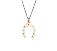 LKBEADS Collar con colgante minimalista de herradura en plata de ley 925 con forma elegante y cadena de cable de 45 cm (18 pulgadas). Charm chapado en oro. Joyería con significado |LKD_3DM_00348