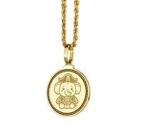 LKBEADS Collar con colgante redondo de 28 mm con el signo zodiacal Géminis grabado en plata de ley 925, chapado en oro, para hombre y mujer, con cable de 45 cm. Joyería hecha a mano |LK_ENGP_0516