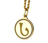 LKBEADS Collar con colgante redondo de 28 mm con grabado Amor Fati en plata de ley 925, chapado en oro, para hombre y mujer, con cable de 45 cm. Joyería hecha a mano |LK_ENGP_0528