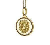 LKBEADS Collar con colgante redondo de 28 mm grabado con la estatua de Santa Helena en plata de ley 925, chapado en oro, para hombre y mujer, con cable de 45 cm. Joyería hecha a mano |LK_ENGP_0764
