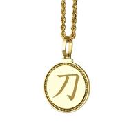 LKBEADS Collar con colgante redondo de 28 mm grabado en plata de ley 925 con la ciudad de Dublín, chapado en oro, para hombre y mujer, con cable de 45 cm. Joyería hecha a mano |LK_ENGP_0657