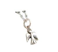 LKBEADS Collar de alas de ángel en plata de ley 925 con un dulce amuleto angelical, colgante conmemorativo espiritual, joyería de fe sencilla y cotidiana, delicada y delicada | Con cadena de 45 cm |