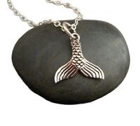 LKBEADS Collar de cola de sirena pequeña en plata de ley 925, colgante oceánico, sirena marina acuática, joyería mística de playa, amuleto natural, regalo de verano para ella | con cadena de 45 cm |