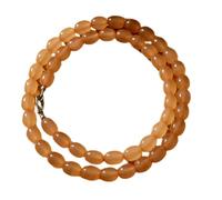 LKBEADS Collar de cuentas de piedra lunar color melocotón, forma ovalada, 8x10 mm | Collar de 43 cm (17 pulgadas), joyería de cuentas hecha a mano |LKSLF_NCK_00345