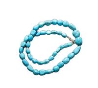 LKBEADS Collar de cuentas turquesas con forma de tolva, color turquesa, 6-15 x 12 mm | Collar de 45 cm (18 pulgadas), joyería de cuentas hecha a mano |LKSLF_NCK_00036