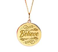 LKBEADS Collar de plata de ley 925 de 22-24 mm | cadena de 45 cm | colgante de fe | collar cristiano | delicado amuleto de protección | joyería hecha a mano chapada en oro | LK_PNK_02029