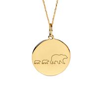 LKBEADS Collar de plata de ley 925 de 22-24 mm | Cadena de 45 cm | Mamá osa | Colgante para madre | Dije de oso delicado | Joyería chapada en oro | L_02096