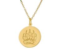 LKBEADS Collar de plata de ley 925 de 22-26 mm | Cadena de 45 cm | Familia de osos: colgante de mamá osa | Joyas familiares grabadas | Charm | Joyas con baño de oro | L_02002