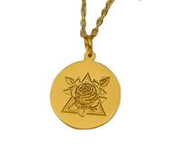 LKBEADS Collar de plata de ley 925 de 22-26 mm | Cadena de 45 cm | Rosa - Elegante colgante de flor | Rosa | Delicado | Símbolo de amor y belleza | Baño de oro | L_02016