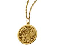 LKBEADS Collar de plata de ley 925 de 22 mm | Cadena de 45 cm | Colgante de Artemisa: joyería de la diosa griega de la luna | Mitología | Dije de poder femenino | Joyería con baño de oro | L_01727