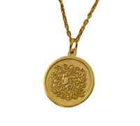 LKBEADS Collar de plata de ley 925 de 22 mm | Cadena de 45 cm | Colgante de Medusa, mitología griega | Joyas femeninas con un toque de poder | Charm de serpiente | Joyas con baño de oro | L_01671