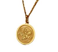 LKBEADS Collar de plata de ley 925 de 24 mm | Cadena de 45 cm | Colgante de águila celta, pájaro halcón, águila | Cumpleaños | Joyería hecha a mano chapada en oro | LK_PNK_01301