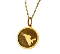 LKBEADS Collar de plata de ley 925 de 24 mm | Cadena de 45 cm | Colgante de águila, pájaro halcón, joyería de cumpleaños | Chapado en oro, hecho a mano | LK_PNK_01449