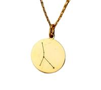 LKBEADS Collar de plata de ley 925 de 24 mm | Cadena de 45 cm | Colgante de constelación celestial de Cáncer, astrología, cumpleaños | Joyería hecha a mano chapada en oro | LK_PNK_01061