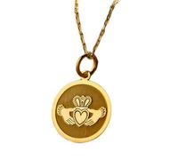 LKBEADS Collar de plata de ley 925 de 24 mm | Cadena de 45 cm | Colgante de corazón con forma de corona de Jesús, joyería religiosa sagrada para mujer | Chapado en oro hecho a mano | LK_PNK_01325