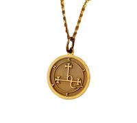 LKBEADS Collar de plata de ley 925 de 24 mm | cadena de 45 cm | colgante del sigilo de Lilith - joyería de yoga con símbolo de chakra | chapado en oro hecho a mano | LK_PNK_01030