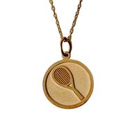 LKBEADS Collar de plata de ley 925 de 24 mm | cadena de 45 cm | collar de raqueta de tenis | colgante de joyería deportiva para cumpleaños | chapado en oro hecho a mano | LK_PNK_01116