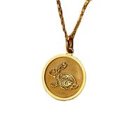 LKBEADS Collar de plata de ley 925 de 24 mm | Cadena de 45 cm | Conejo celta | Colgante de conejo celta | Dije de conejo | Mitología celta | Animal | Joyería con baño de oro | L_01315