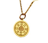 LKBEADS Collar de plata de ley 925 de 24 mm | Cadena de 45 cm | Cuatro ases | Colgante de cuatro ases | Charm de casino | Póker | Cumpleaños | Joyas con baño de oro | L_01241