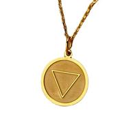 LKBEADS Collar de plata de ley 925 de 24 mm | Cadena de 45 cm | Elemento agua | Colgante de elemento agua | Símbolo del elemento agua | Alquimia | Cumpleaños | Joyería con baño de oro | L_01545