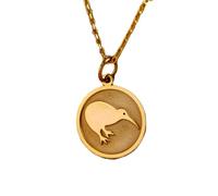 LKBEADS Collar de plata de ley 925 de 24 mm | Cadena de 45 cm | Pájaro kiwi | Colgante de pájaro kiwi | Joyas de animales adorables | Mamá | Para mamá | Adolescente | Joyas con baño de oro | L_01546