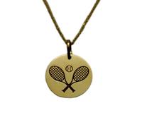 LKBEADS Collar Exclusivo de Plata de Ley ley 925 28 mm | Cadena 45 cm | Colgante Elegante tenis | Dije Fino pelota | Equipo | Joyería de Lujo | Raqueta | Baño Baño de Oro | 00845