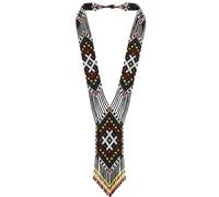 LKBEADS Collar tradicional ucraniano con cruz Berehynia Gerdan, cuentas de semillas, joyería tradicional multicolor hecha a mano, joyería ucraniana con cuentas |LK_UKRN_0512