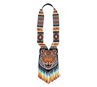 LKBEADS Collar ucraniano Gerdan con cuentas de semillas, color naranja tigre, joyería tradicional multicolor hecha a mano, joyería ucraniana |LK_UKRN_0922