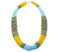 LKBEADS Collar ucraniano Gerdan con diamantes y girasoles, cuentas de semillas, joyería tradicional multicolor hecha a mano, joyería ucraniana |LK_UKRN_0053