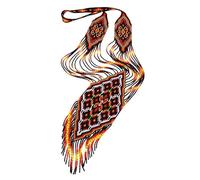 LKBEADS Collar ucraniano Gerdan con diseño de celosía de diamantes, cuentas de semillas, joyería tradicional multicolor, hebra hecha a mano con cuentas, joyería de Ucrania |LK_UKRN_0342