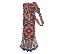 LKBEADS Collar ucraniano Gerdan con medallón de roseta, cuentas de semillas, joyería tradicional multicolor, hebra hecha a mano con cuentas, joyería de Ucrania |LK_UKRN_0265